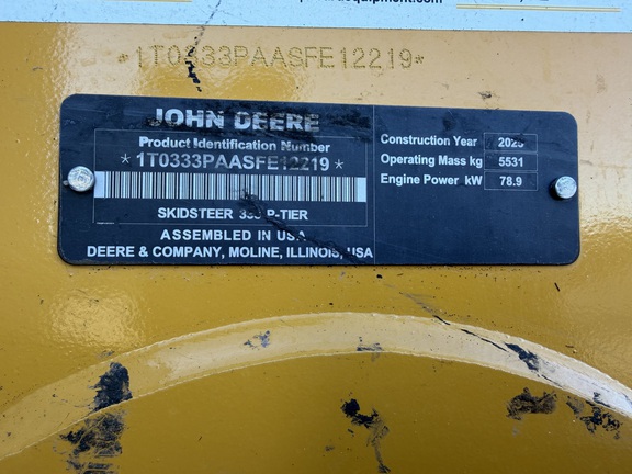 2025 John Deere 333 P Compact Track Loader