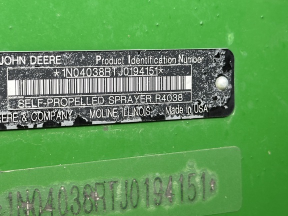 2019 John Deere R4038 Sprayer/High Clearance