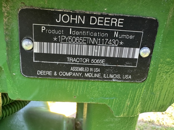 2022 John Deere 5065E Tractor