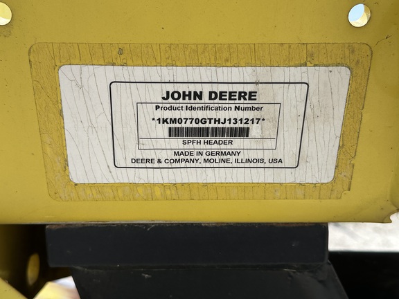 2018 John Deere 770 Header Forage