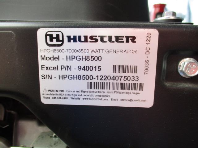 2021 Hustler Excel HPGH8550 8500 watt Hustler/Excel Generator Generator
