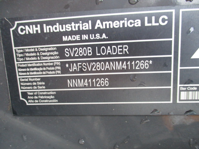 2022 Case SV280B Skid Steer Loader