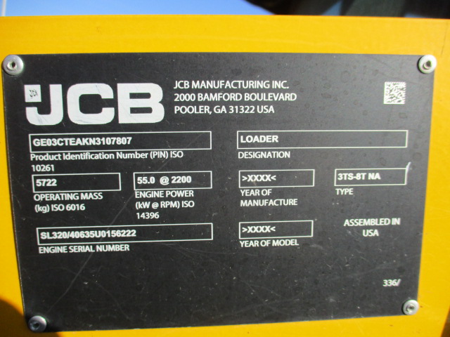 2022 JCB 3TS-8T Compact Track Loader
