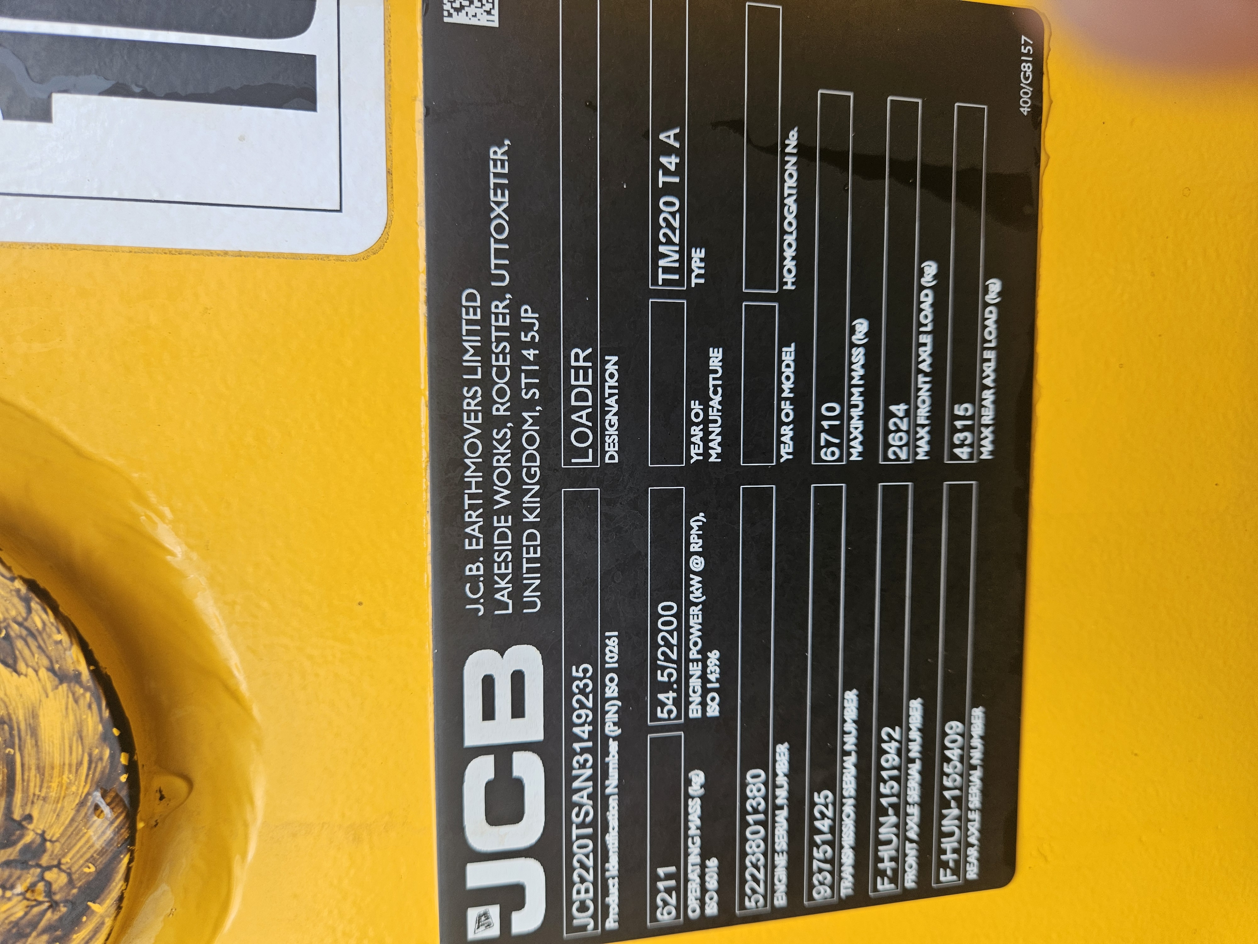 2022 JCB TM220 T4 A Telescopic Wheel Loader