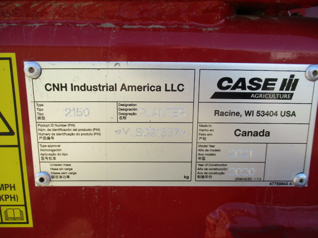 2021 Case IH ER 2150 PLANTER:-2 Point Hitch:-16 Rows Planter