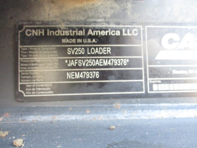 2014 Case SV250 Skid Steer Loader