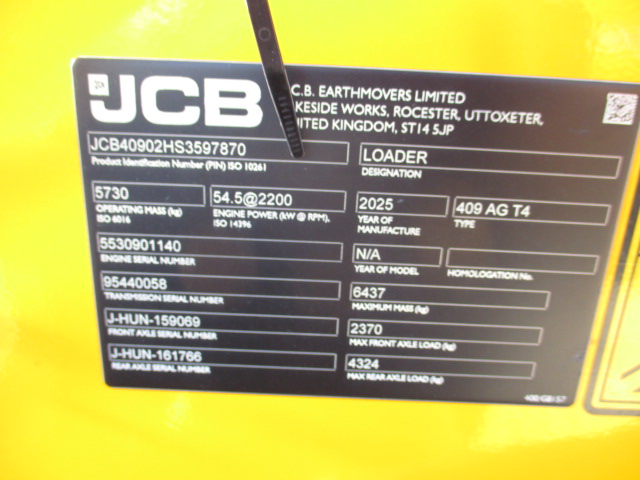 2026 JCB 409 Articulating Loader