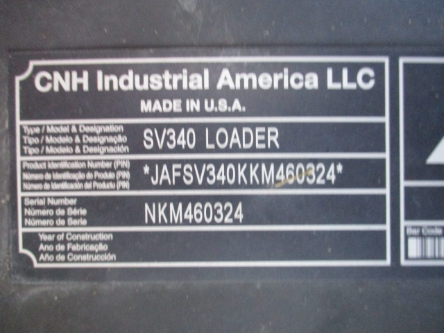 2017 Case SV340 Skid Steer Loader