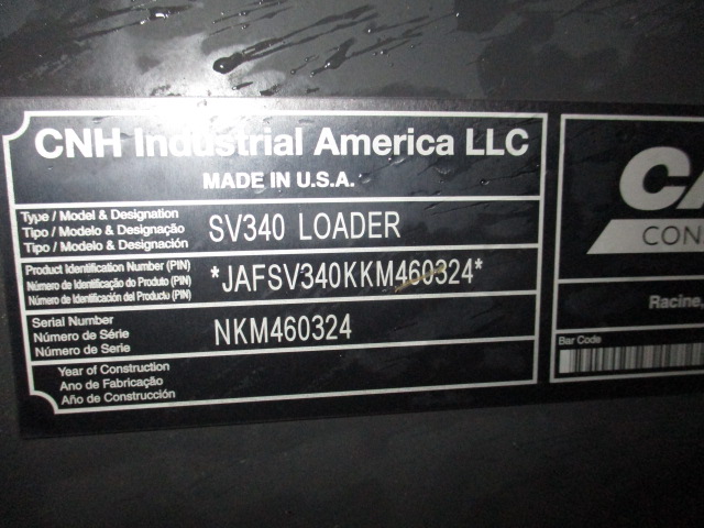 2017 Case SV340 Skid Steer Loader