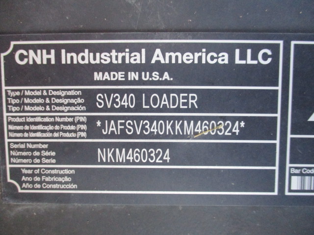 2017 Case SV340 Skid Steer Loader