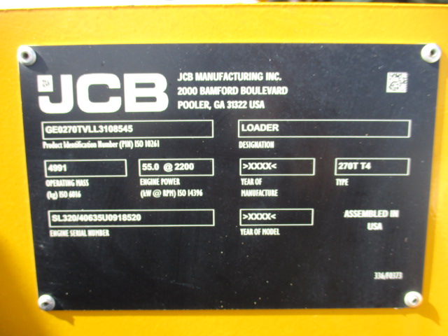 2020 JCB 270T  T4 Compact Track Loader