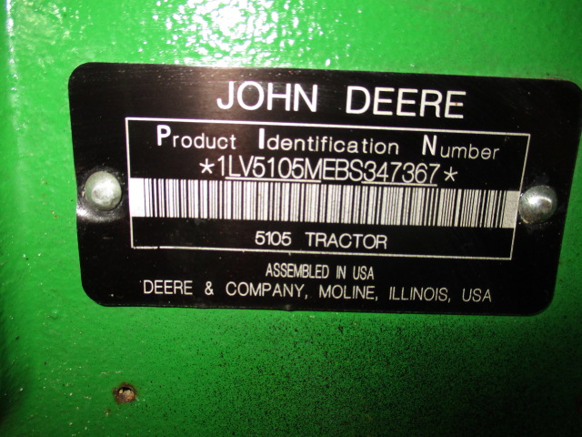 2011 John Deere 5105M Tractor