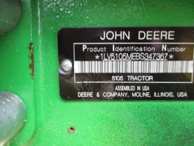 2011 John Deere 5105M Tractor