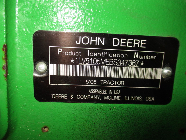 2011 John Deere 5105M Tractor