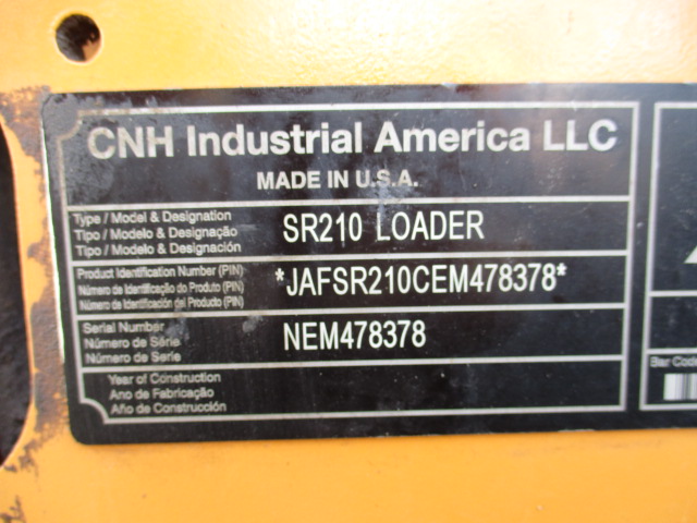 2015 Case SR210 Skid Steer Loader