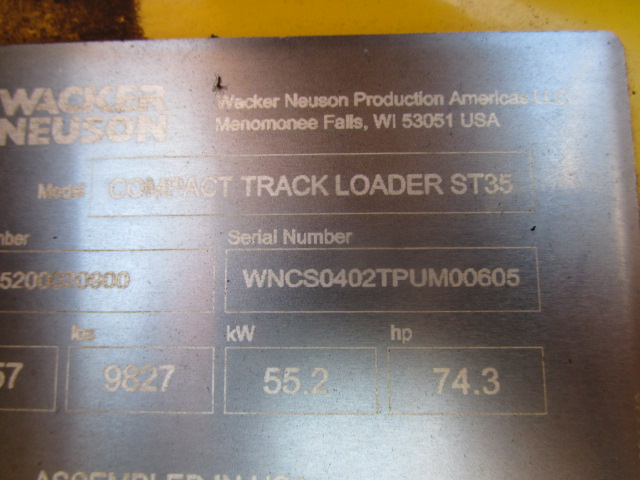 2023 Wacker Neuson ST35 Compact Track Loader