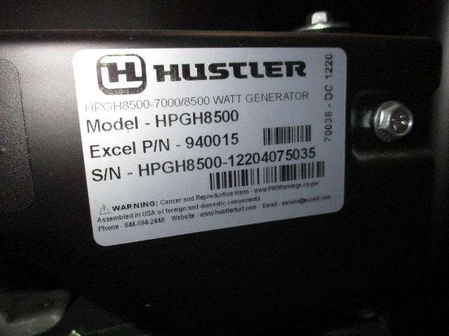 2021 Hustler Excel HPGH8550 8500 watt Hustler/Excel Generator Generator