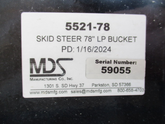 2024 MDS 5521-78 MDS 78" REPLACEMENT BUCKET -UNIVERSAL SKID Bucket