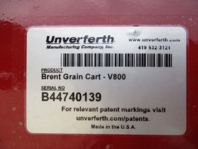 2024 Brent BRENT V800 RIGID AXLE GRAIN CART (RED) Grain Cart