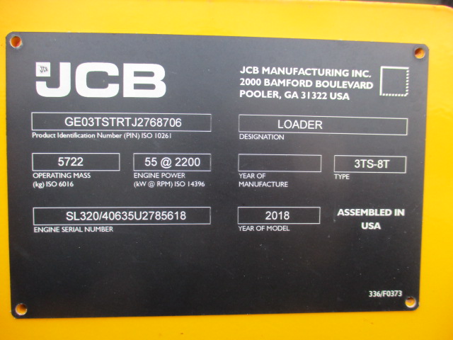 2018 JCB 3TS-8T Compact Track Loader