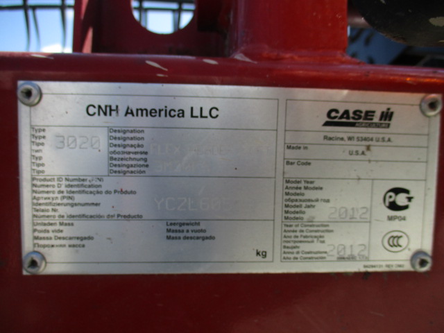 2012 Case IH 3020-30 Header Combine