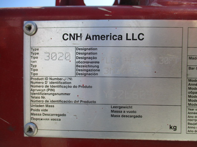 2012 Case IH 3020-30 Header Combine