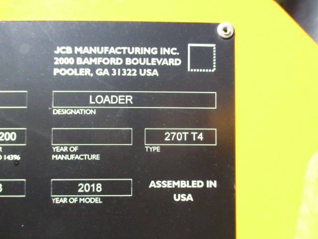 2018 JCB 270T Compact Track Loader