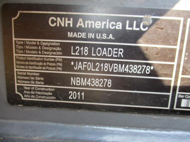 2011 New Holland L218 Skid Steer Loader