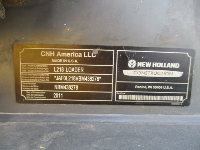 2011 New Holland L218 Skid Steer Loader