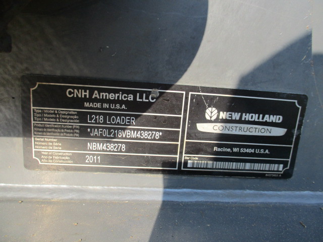 2011 New Holland L218 Skid Steer Loader