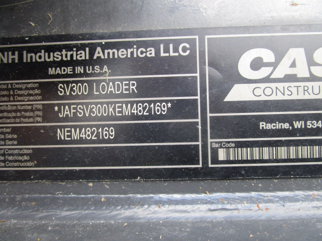2014 Case SV300 Skid Steer Loader