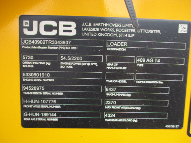 2024 JCB 409 Wheel Loader