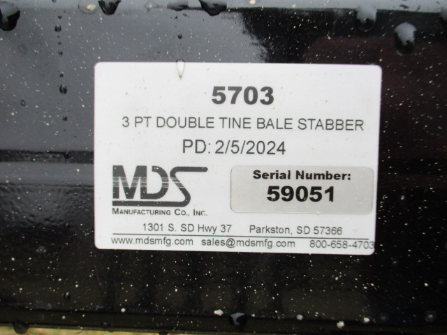 2024 MDS 5703 MDS 3-POINT DOUBLE TINE BALE STABBER -CAT.2-3 Bale Fork