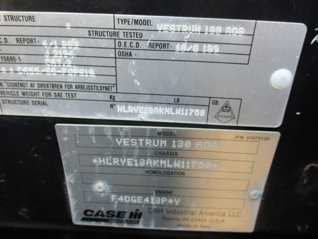 2021 Case IH Vestrum 130 Tractor