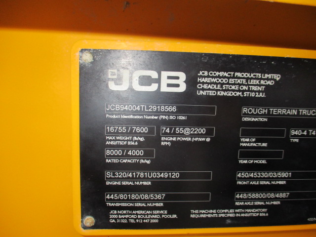 2020 JCB 940-4 Forklift