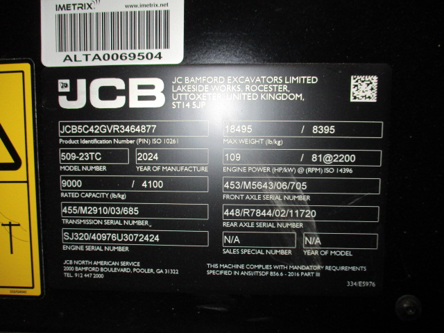 2024 JCB 509-23TC TeleHandler