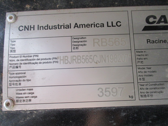 2019 Case IH RB565 Baler/Round