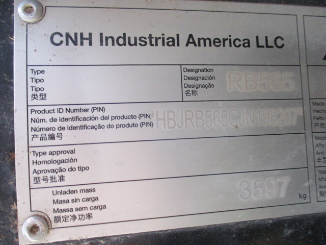 2019 Case IH RB565 Baler/Round
