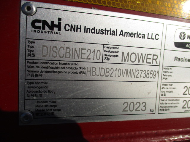 2022 New Holland 210 Mower Conditioner