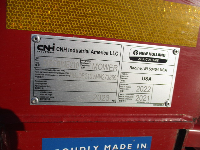 2022 New Holland 210 Mower Conditioner