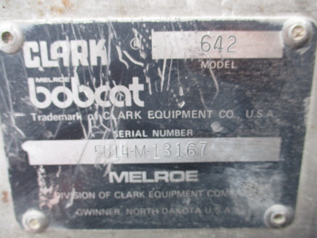 1983 Bobcat 642 Skid Steer Loader