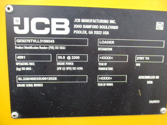 2020 JCB 270T  T4 Compact Track Loader