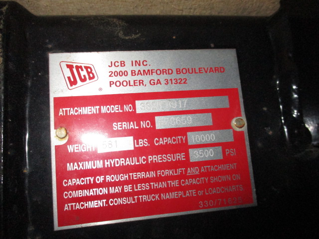 2025 JCB Tool Carrier carriage 66" w/2 1/4" fork bar Attachments