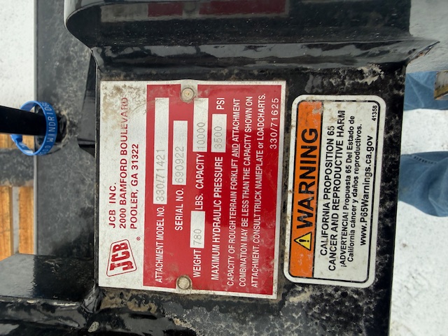 2025 JCB 330/71421 JCB 48" Wide Side Tilt Carriage 2 1/4" f Pallet Fork