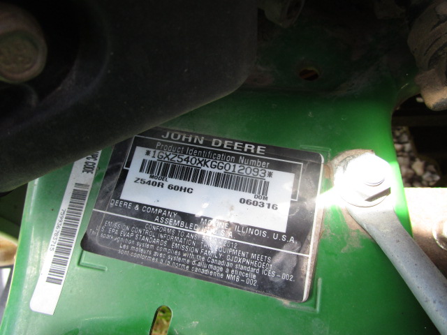 2017 John Deere Z540R Mower/Zero Turn