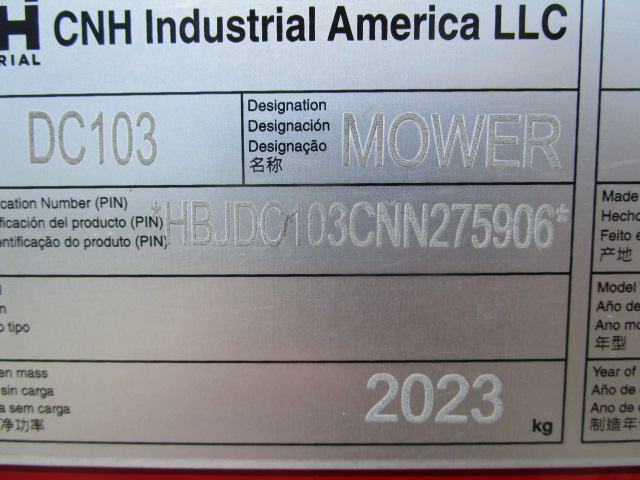 2022 Case IH DC103 Mower Conditioner/Disc