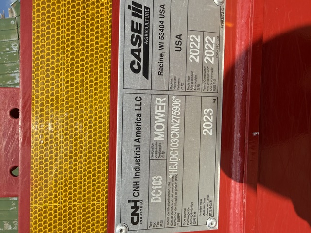 2022 Case IH DC103 Mower Conditioner