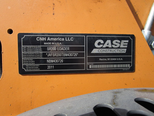 2011 Case SR200 Skid Steer Loader