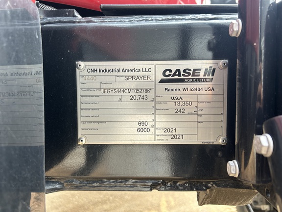 2021 Case IH Patriot 4440 Sprayer/High Clearance