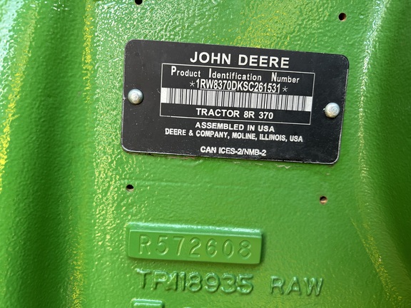 2025 John Deere 8R 370 Tractor